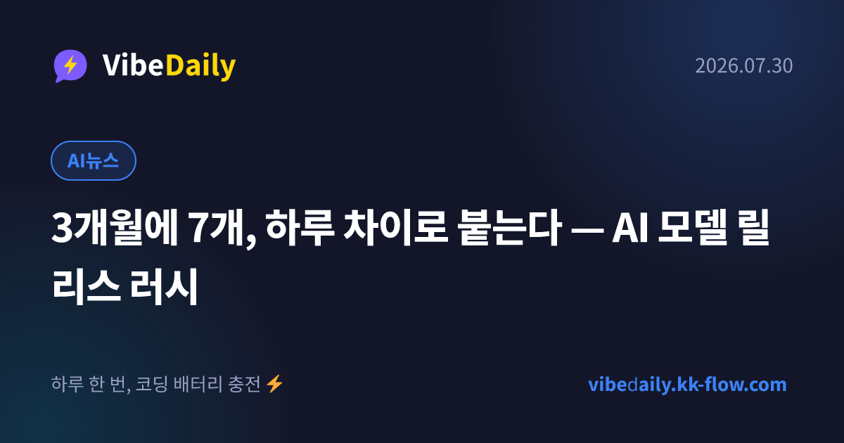 3개월에 7개, 하루 차이로 붙는다 — AI 모델 릴리스 러시